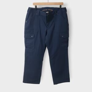 Duluth Trading Co Flex Fire Hose Cargo Pant Curvesetter Waist Blue Sz 16x29 28?